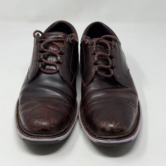 Nike Lunar Clayton Golf Shoes Mens 10.5 Burgundy Leather Spikeless 628535-600 - Picture 6 of 16